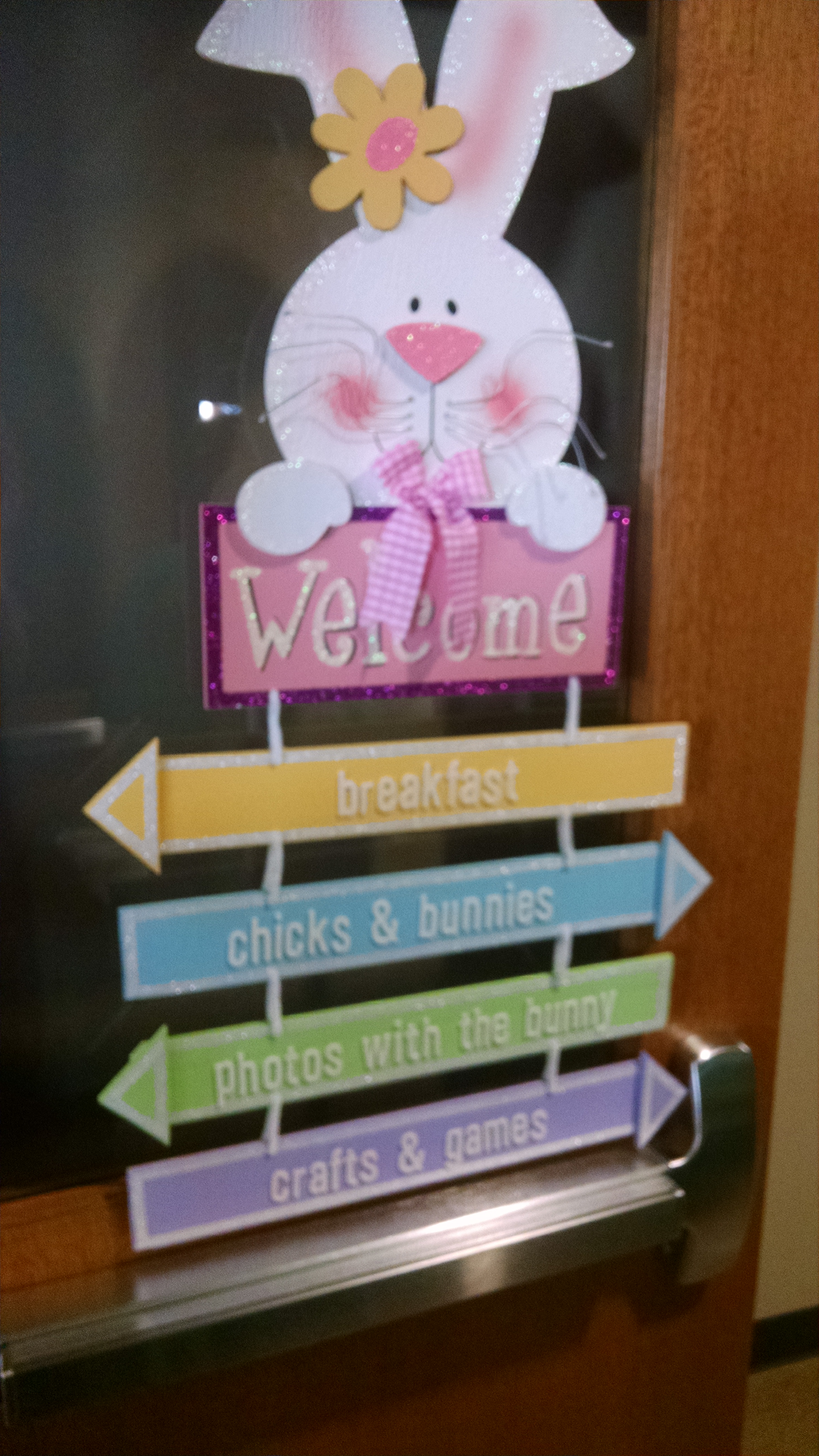 Decorative event direction signs.